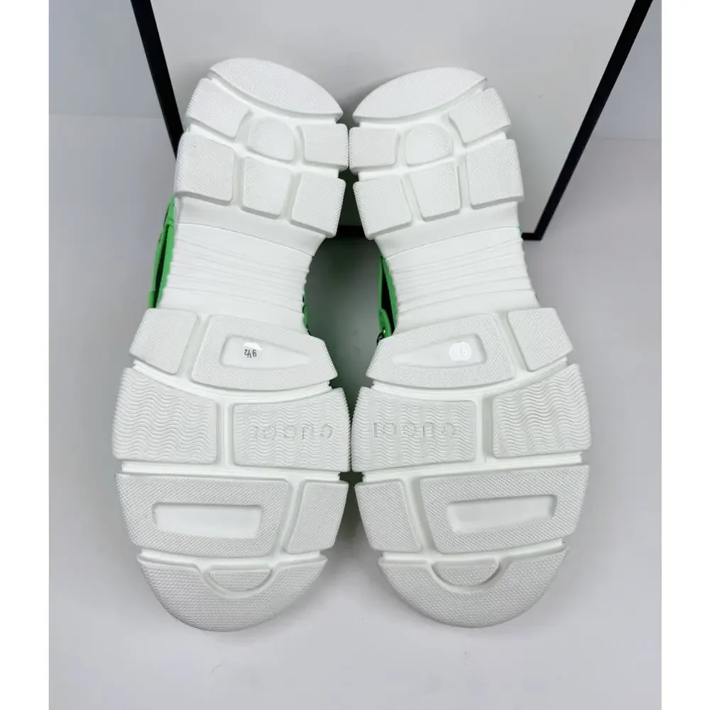 Size 10US - Gucci Flashtrek Neon Green Leather Sneakers💚 NEW/RETAIL $980!
